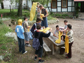 Bild: gef&auml;rbte T&uuml;cher